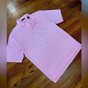 Men's Pink Striped Golf Polo Shirt Mountain Top Collection by Peter Millar